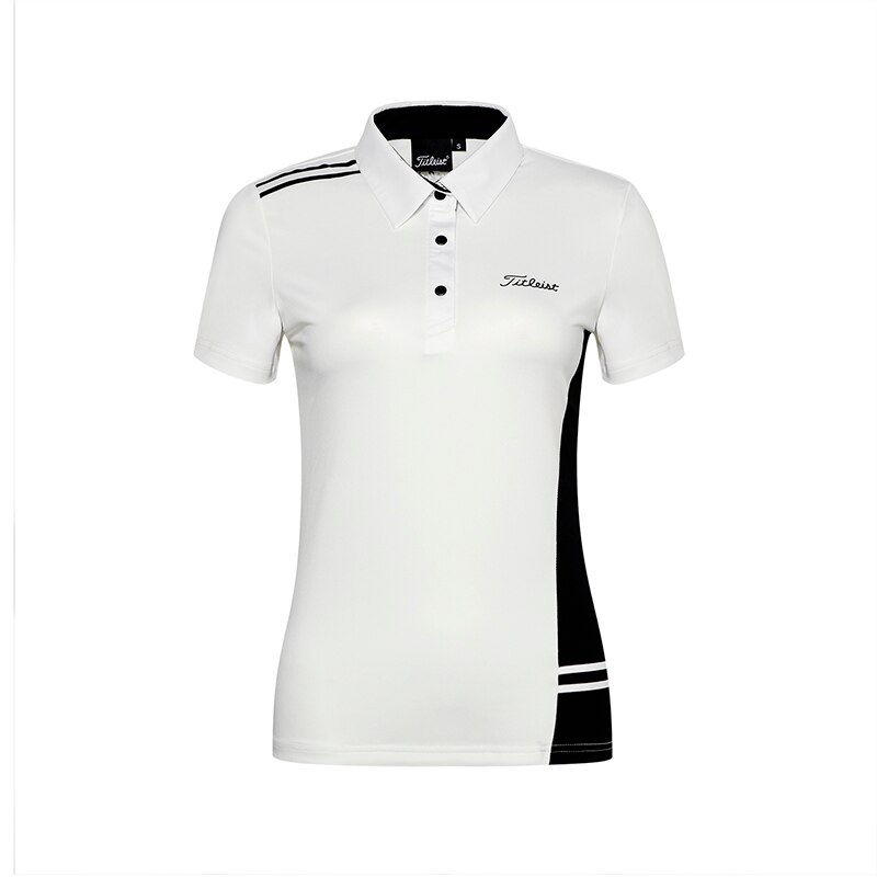 Golf Wear Ladies Short-Sleeved Shirt Summer Moisture Wicking Slim Fit Comfortable and Breathable Golf Clothing: White / L