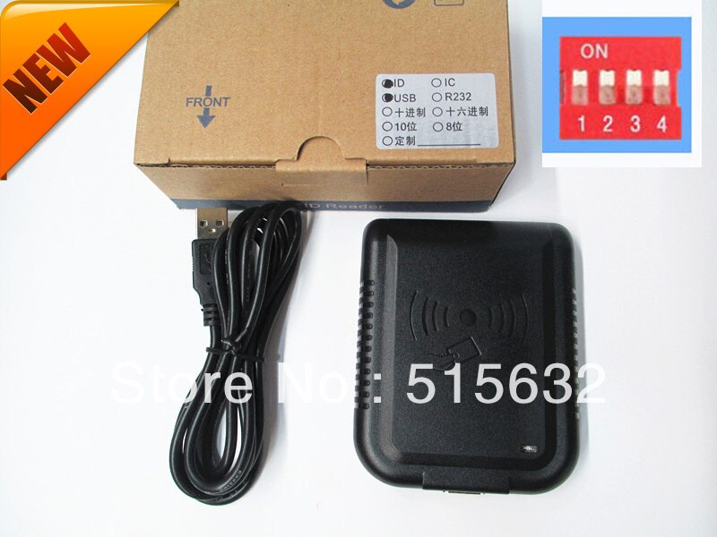 Security USB Proximity Sensor Smart RFID ID contactless Card Reader DIP Switch Support 8-10