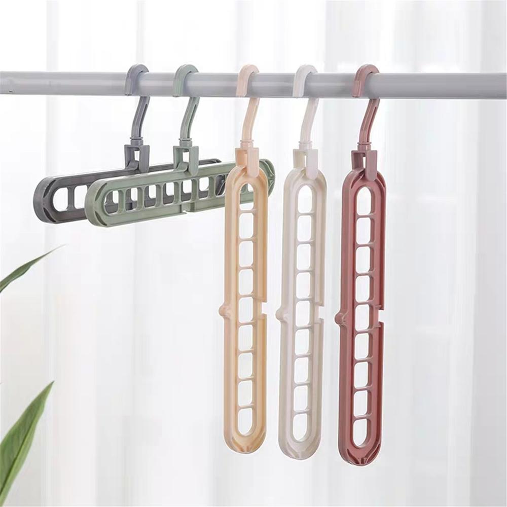9-hole Clothes Hanger 3D Space Saving Magic Clothes Hanger With Hook Cabinet Organizer 360 Rotation Storage