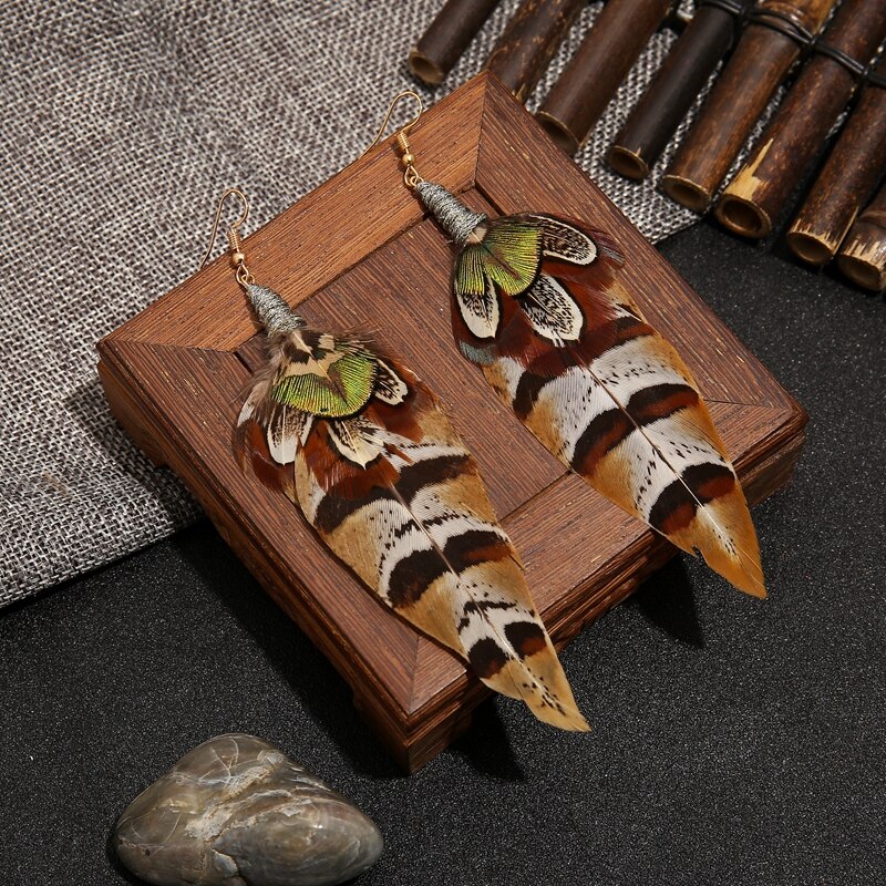 Tassel Pendant Earrings Women's Jewelry Wedding Jewelry，Christmas ，Wedding ，feather earringsboho earringstassel earring: yu33