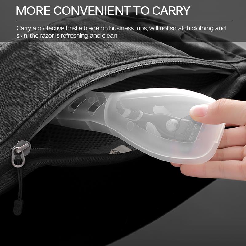 Men'S Razor Box Razor Blades Holder Shaving Machine Storage Box Shaver Travel Case Transparent Razor Storage Box