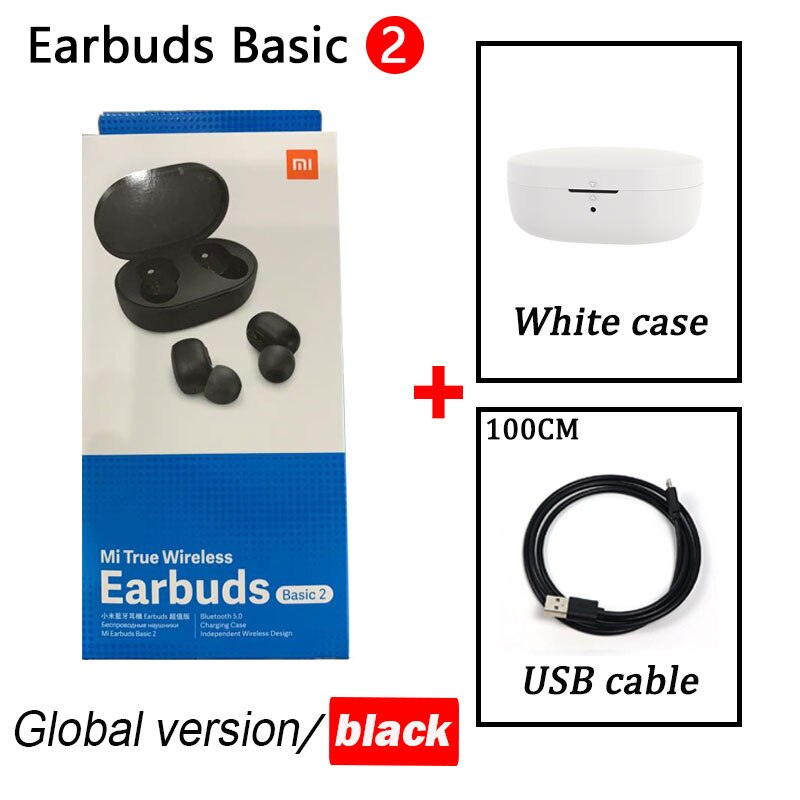 Xiaomi Redmi Airdots S TWS Wireless Stereo Earphone airdots 2 Bluetooth 5.0 Noise Reduction With Mic Earbuds AI Voice Control: earbuds S white case