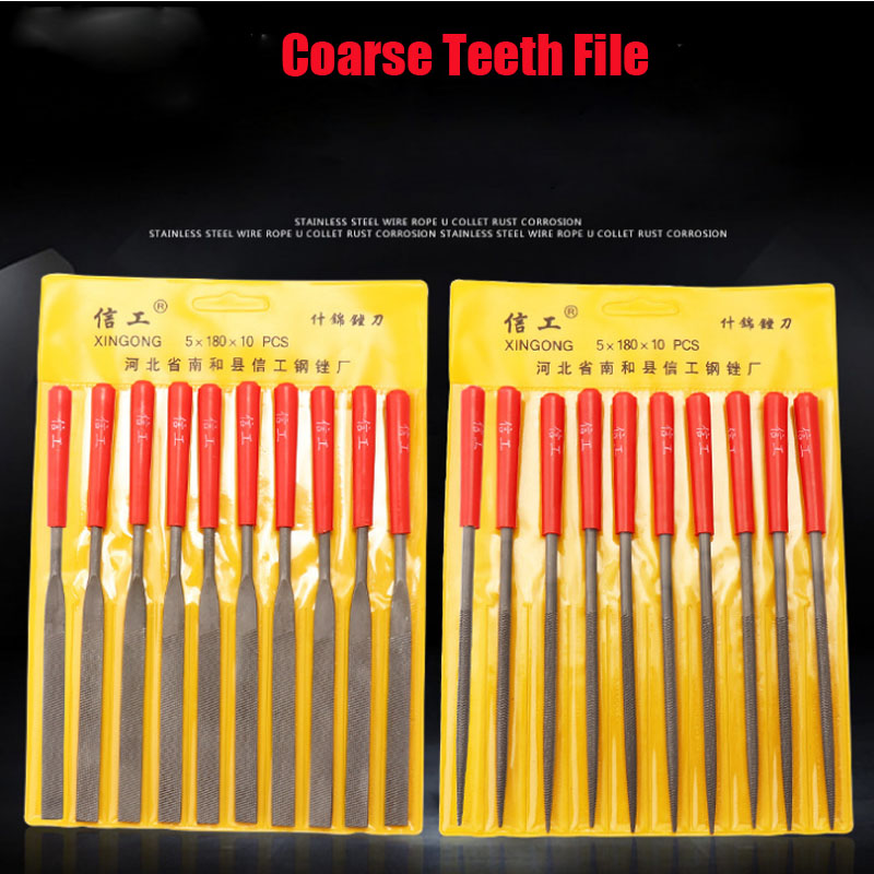1PCS Coarse Tooth Mini File Set 3X140mm 4X160mm 5X180mm Steel Metal Rasp Set Polishing of Aluminum Alloy Mold Hand Tools