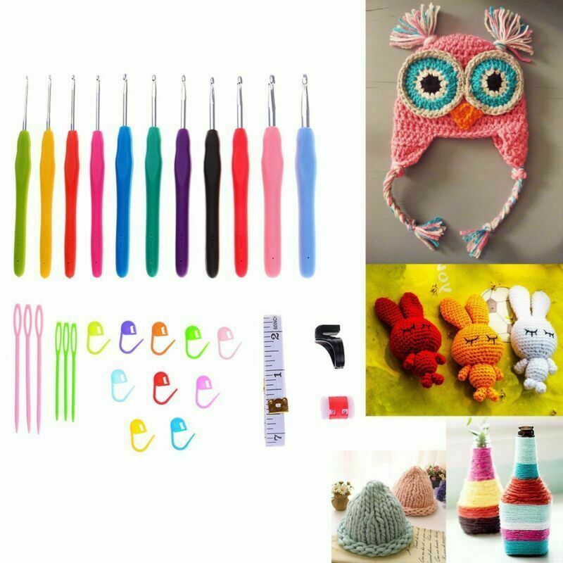 42pcs Knitting Needles Sewing Tools With Yarn Crochet Hook Set Knit Gauge Scissors Stitch Holder Hook For Knitting Home Supply