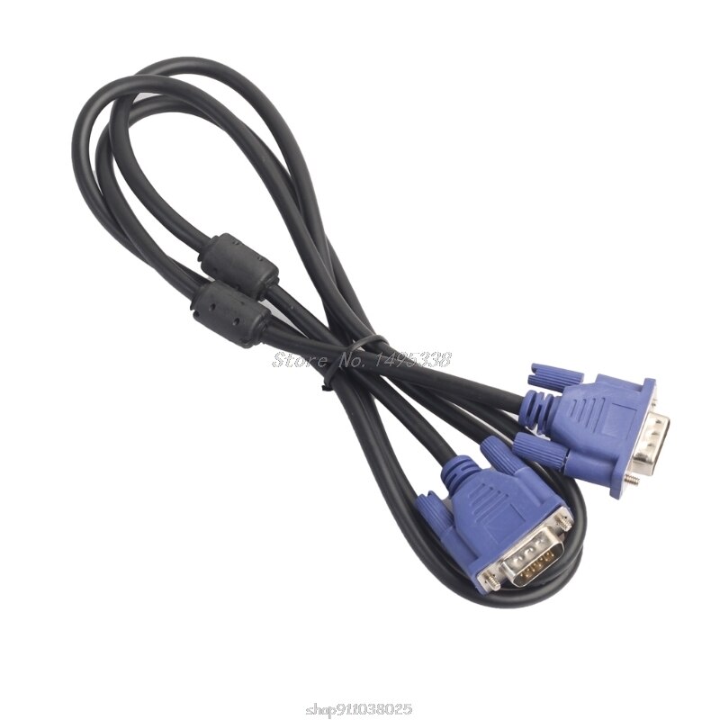 1.5/3/5/10m VGA 15 Pin Male To Male Extension Cable For PC Laptop Projector HDTV N19 20: Purple