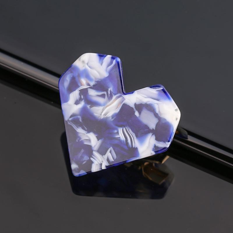 Acrylic Heart Shape Hair Clips for Women Girls Hairpins Shiny lovely Shell Hairgrip Hair Accessories: NO 6