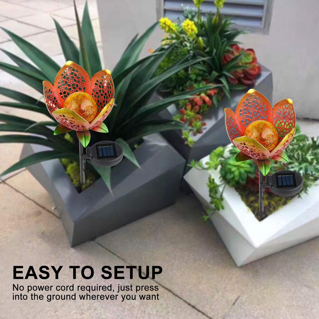 LED Tuin Solar Light Pathway Hollow Bloem Stake Projector Lamp Decor LED Licht Lamp Bloem licht