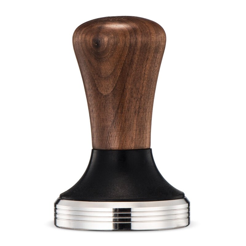 Wooden Holder Coffee Tamper Flat Espresso Tamper 58mm Stainless Steel Flat with Height Adjustable Wooden Handle Tamper: Default Title