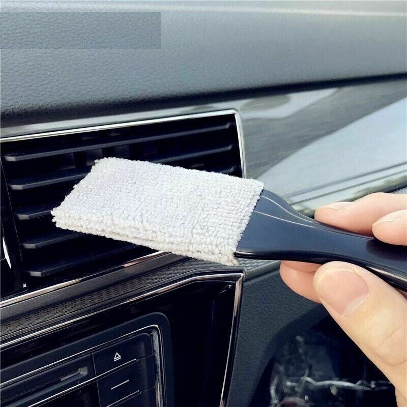 Bil rengöring borste dammning ta bort dubbla sidan för luftkonditionering panel utrymme auto tvätt verktyg mätare detalj rengöringsmedel