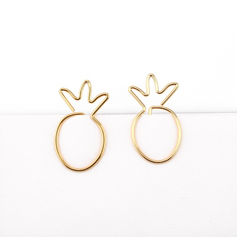 Trombone ananas doré en forme spéciale, trombone doré, décor or pour bureau, papeterie fournitures de bureau