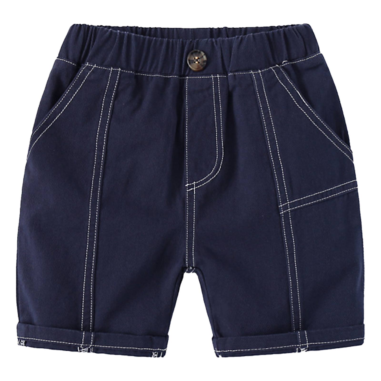 2022 Kinderen Zomer Denim Shorts Baby Jongens Mode Elastische Taille Casual Jeans Korte Broek Voor Kids Kleding Strand: Dark Navy / 5-6T