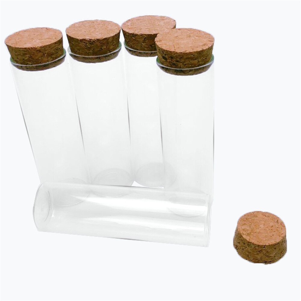 30*100mm 50ml flessen, flesjes, potten, reageerbuis met kurk, lege glazen, transparante flessen, 24 stuks/partij