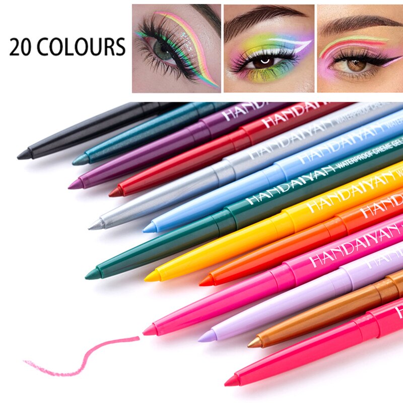 20-farbe Farbige Eyeliner Kuli Wasserdicht Perlglanz matt Lange anhaltende Eyeliner Gel Stift Auge Flüssigkeit Stift Lidschatten kosmetik