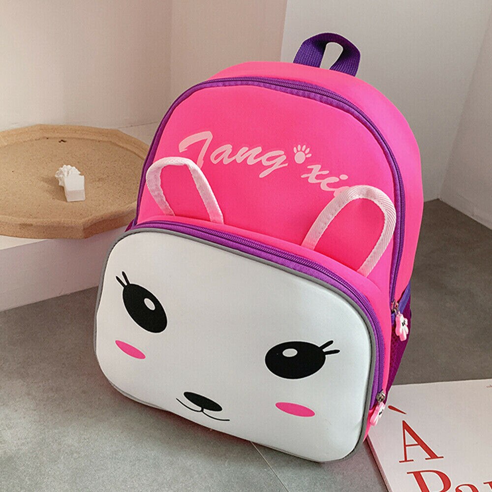 Cute toddler kid girl school bag cartoon animal mini backpack nylon baby kindergarten backpack: rabbit