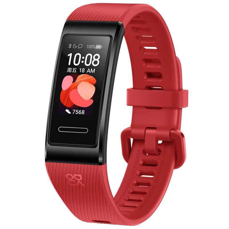 Global Huawei Band 4 Pro 0.95-Inch Touch Screen Smart Horloge Waterdicht Sport Fitness Tracker Hartslagmeter Smart armband: Rood