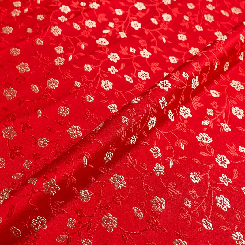 Chinese satin jacquard fabrics brocade sewing material for DIY cheongsam and kimono seam garment fabric