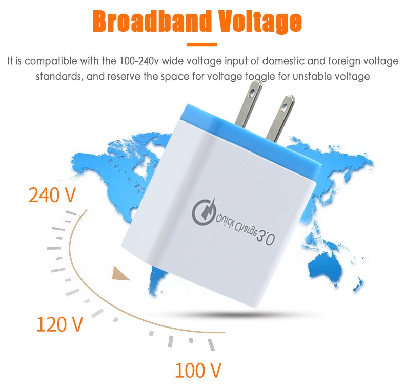 American Wire Gauge 4USB Mobile Phone Charger 5V3A Multi-port Travel Charger Mobile Phone Chargers