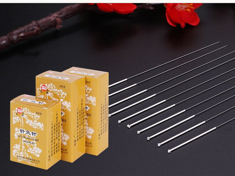 200 unids/caja aguja de acupuntura de superficie plateada reutilizable agujas de acupuntura tianxie auténticas, masajeador de salud no desechable