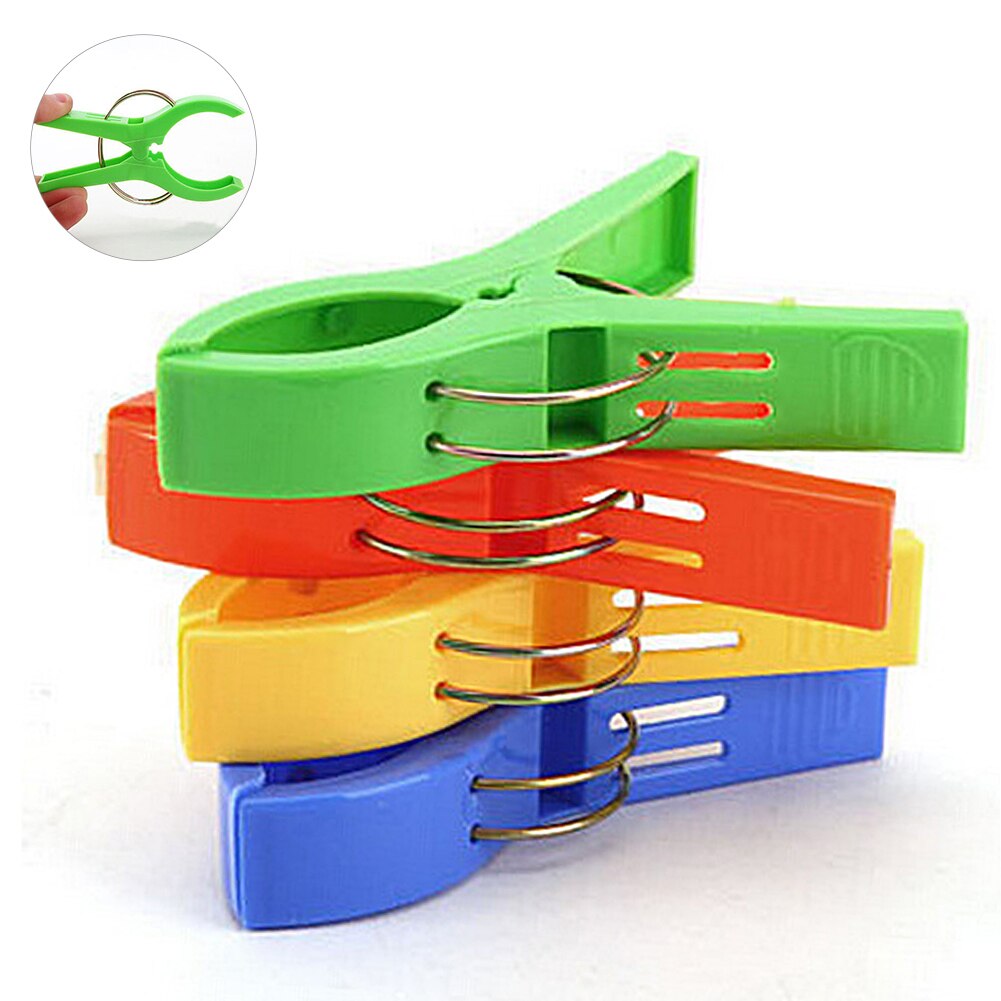 Strand Handtuch Clips, Große Kunststoff Winddicht Kleidung Hängen Anbindung Decke Klemme Halfter für Strand Stuhl, 4 stücke