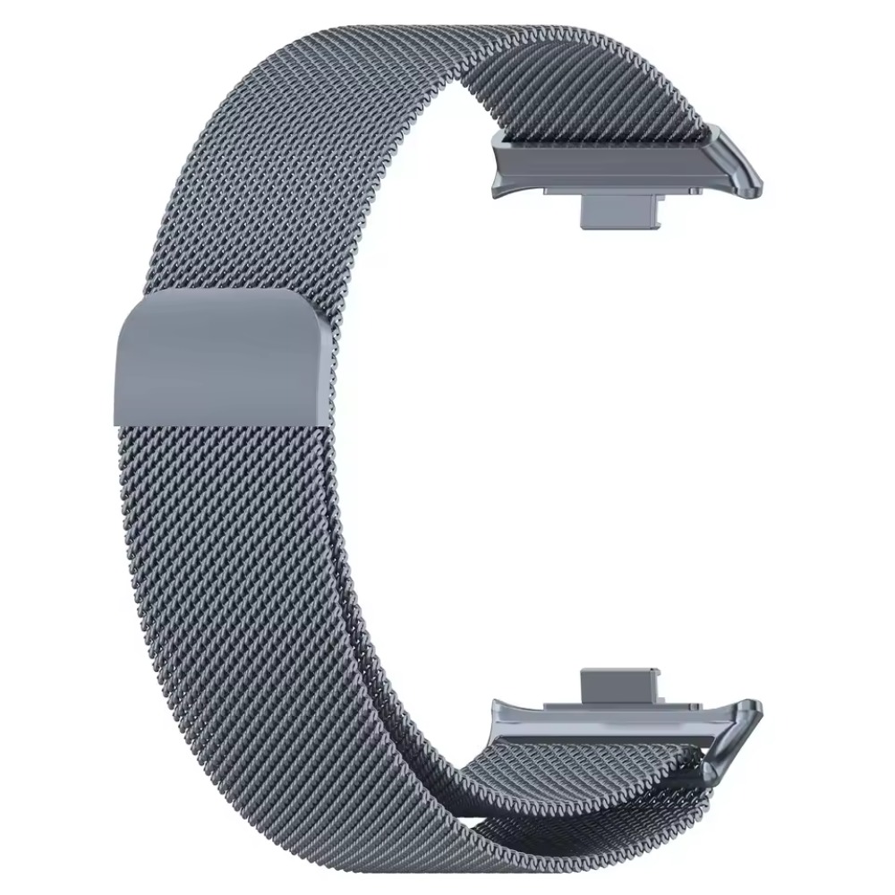 Milanesiskt metallarmband för xiaomi mi band 9 pro/mi band 8 pro magnetiskt andningsbart utbytbart armband för redmi watch 4/5 correa: Blå rosa / 12mm