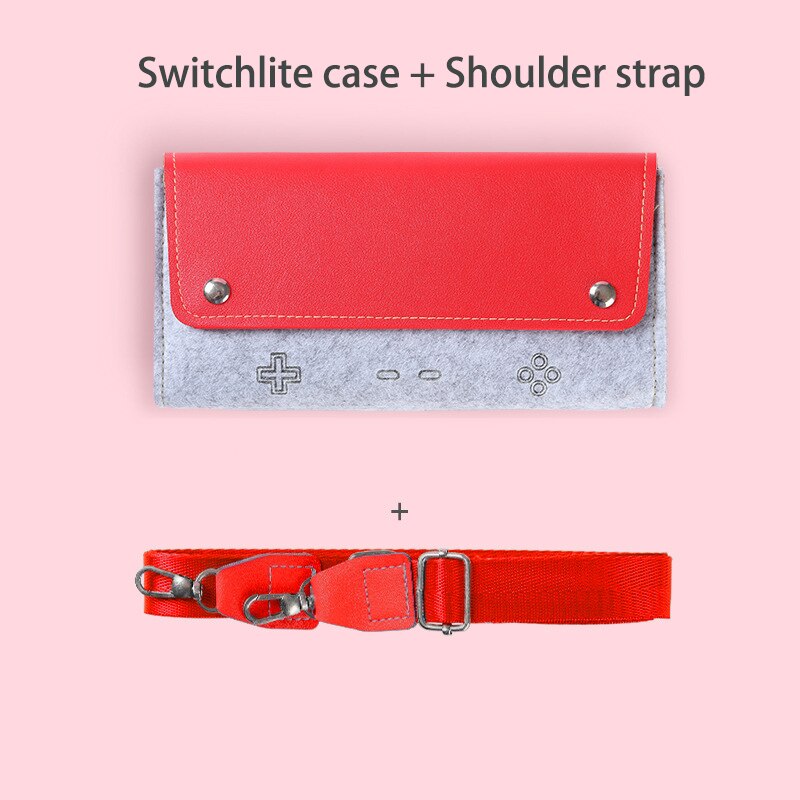 Estuche de viaje para Nintendo Switch, estuche rígido de PU con correa para el hombro, bolsas de almacenamiento portátiles para accesorios de juego Nintendo Switch Lite: Red for switchlite