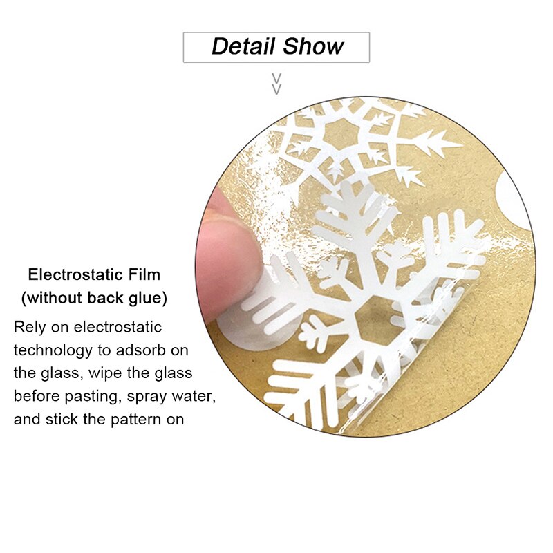 Pegatinas creativas de copos de nieve blanca y nieve para pared, decoración de hogar para ventana, tienda de habitaciones para niños, Navidad para el hogar