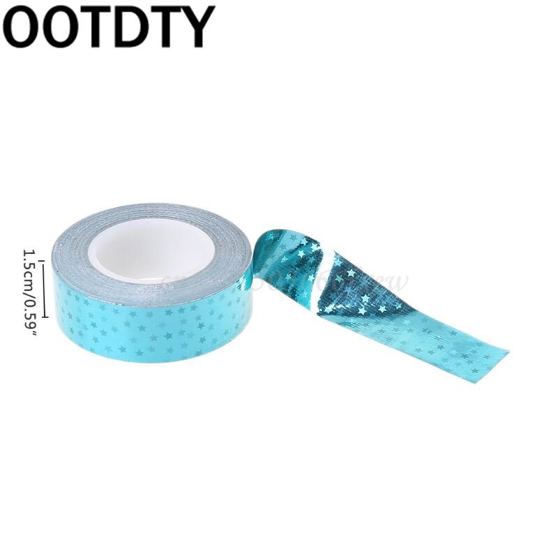 Rytmisk gymnastik dekoration holografisk glitter tejp ring pinne tillbehör 15mm*5m washi tejp diy maskeringstejp slumpmässig färg