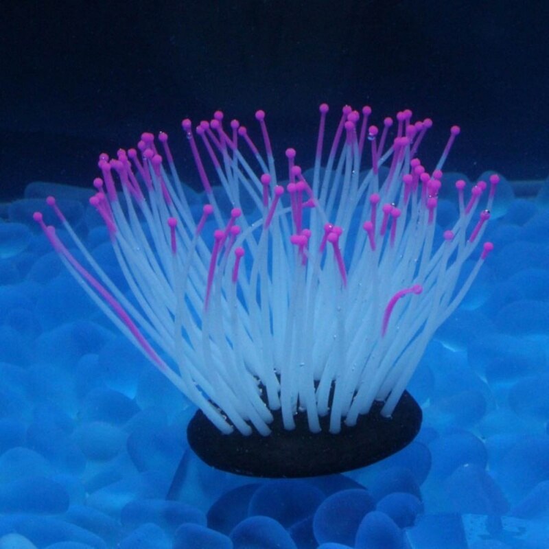 Fish Tank Glowing Decor Effect Artificial Silicone Plant Sea Anemone for Fish Tank Decoration Aquarium Ornament