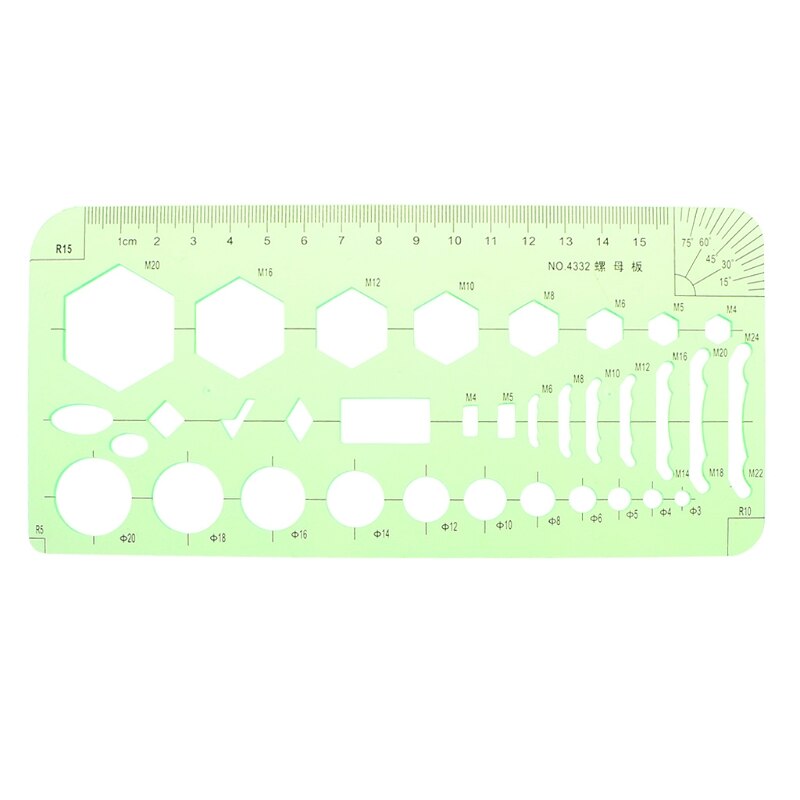 Stationery Drafting Drawing Measuring Tool Geometric Combine Template Ruler Pro