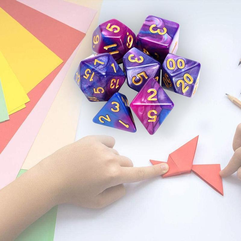 Twee-Kleur Multi-Faced Dobbelstenen Set Zeven Stukken Van Digitale Gecombineerde Set Worden Kan Dobbelstenen Dobbelstenen Game I3L5