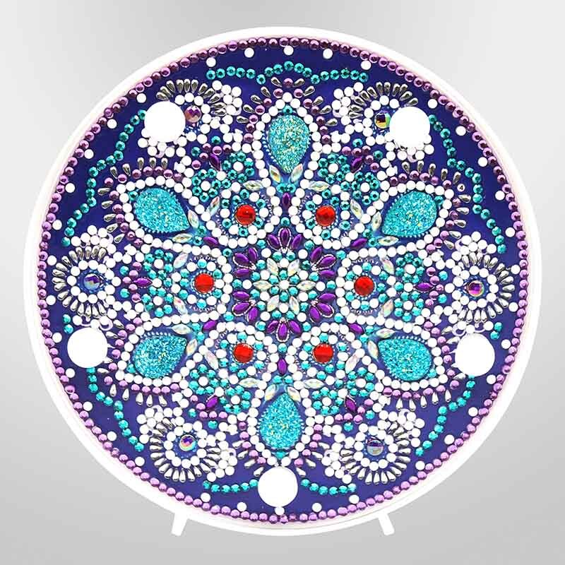 Homfun diamant maleri led lampe lys mandala 5d diamant broderi landskab rhinestones diy diamant jul halloween: Zxd 065