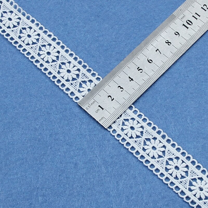 10 Yards Computer Embroidery Non-stretch Lace Hollow White Milk Silk Water-soluble Embroidery Barcode Lace Garment Accessories: H16-6-24