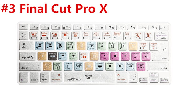 Hrh premiere pro final cut pro x ai ps genvej tastatur skin cover til macbook air pro retina 13 15 17 us/ eu layout både