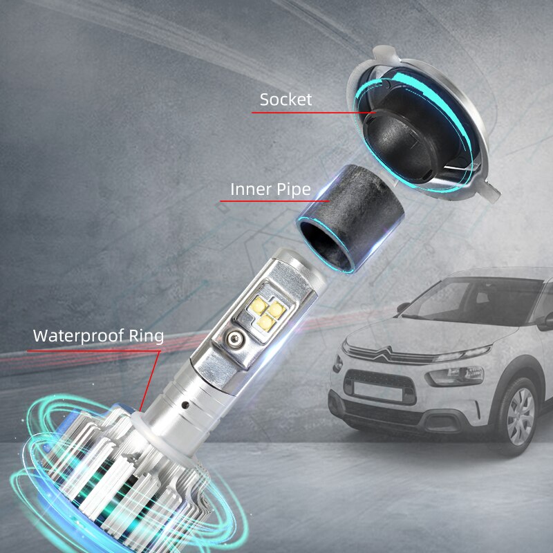 2PCS LED Car Headlight Bulb Base Adapter Socket Holder H1 H3 H4 H7 H11 9005 HB3 9006 9004 9007 H13 880 881 For T1 Auto Headlamps