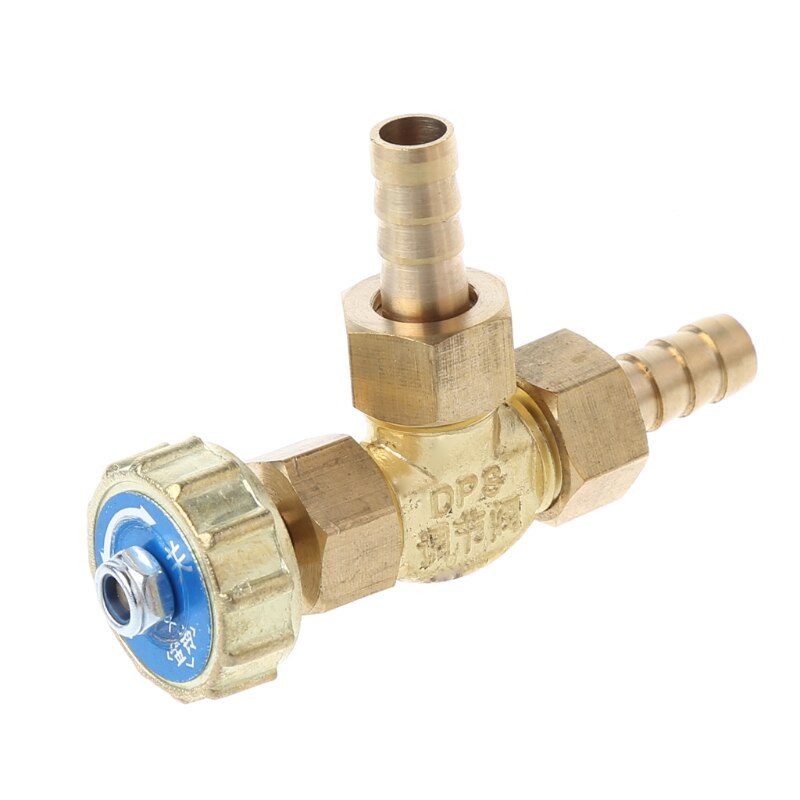 Elbow Brass Needle Valve 8mm Propane Butane Gas Adjuster Barbed Spigots 1 Mpa