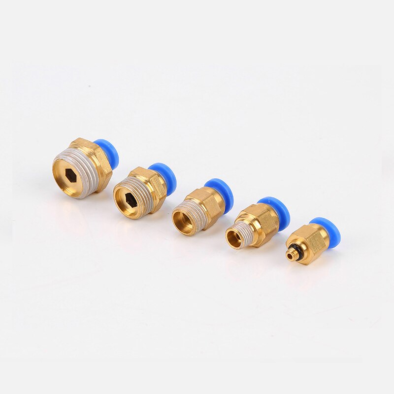 Luftrör pneumatisk koppling 4mm 6mm 8mm 10mm 12mm slang rör gänga storlek 1/4 " 1/2 " 1/8 " 3/8 " han snabbkoppling