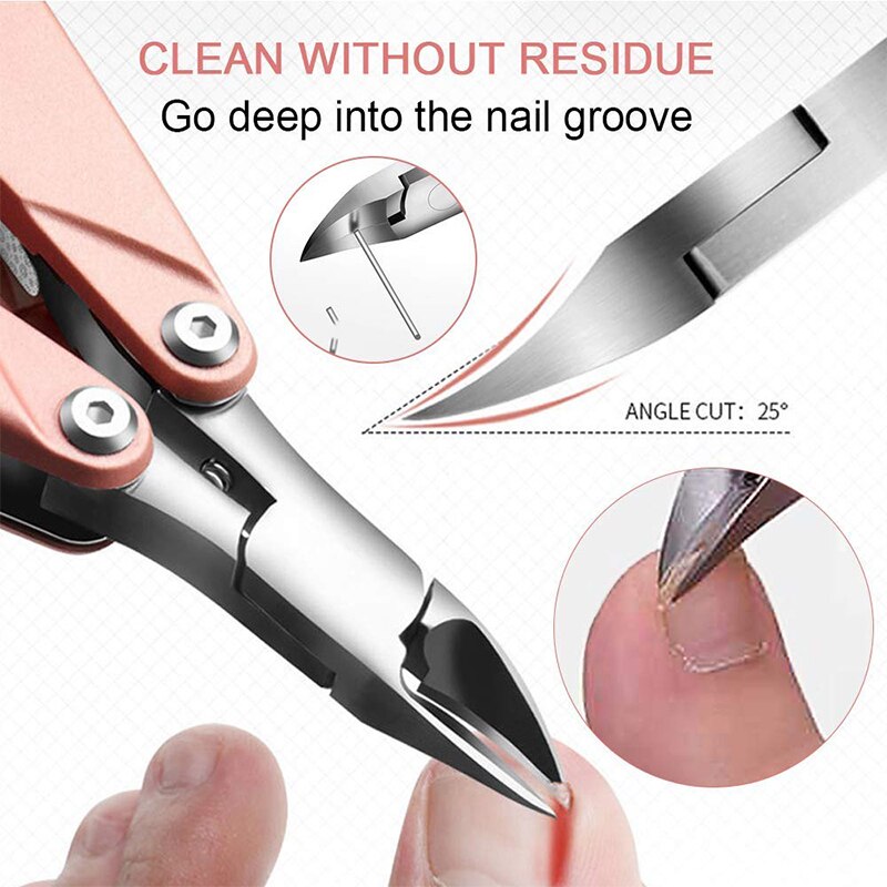1Pc Dikke Nagelknipper Rvs Teen Nagel Nipper Pedicure Vouw Cutter Voor Hard Nail Trimmer Manicure gereedschap