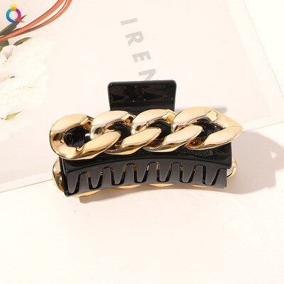 Metal Chain Catch Clip Simple Large Back Head Broken Hair Clip Female Headdress Temperament Shark Clip: TE091