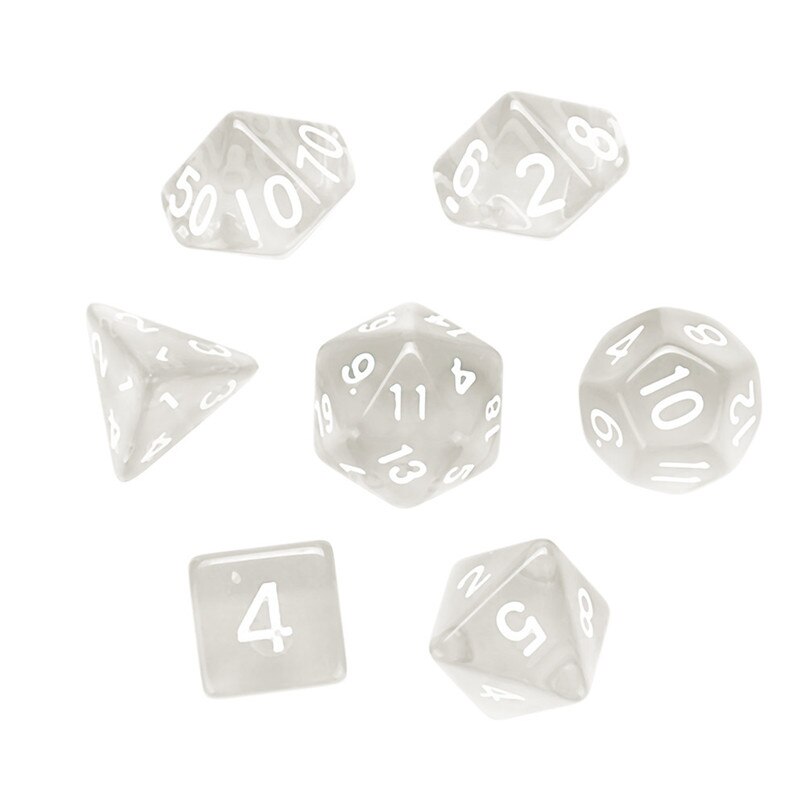 7Pcs game dnd dice sets polyhedron D20 acrylic dice entertainment happy freaky dice dados poliedricos dados de rpg 30A20: beige dice set