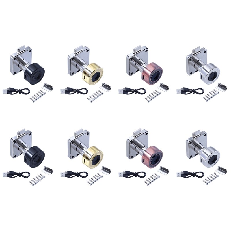 Safe Fingerprint Door Lock Hole Free Installation for Mailboxes School Lockers Shoe Cabinet Bookcase File Cabinet