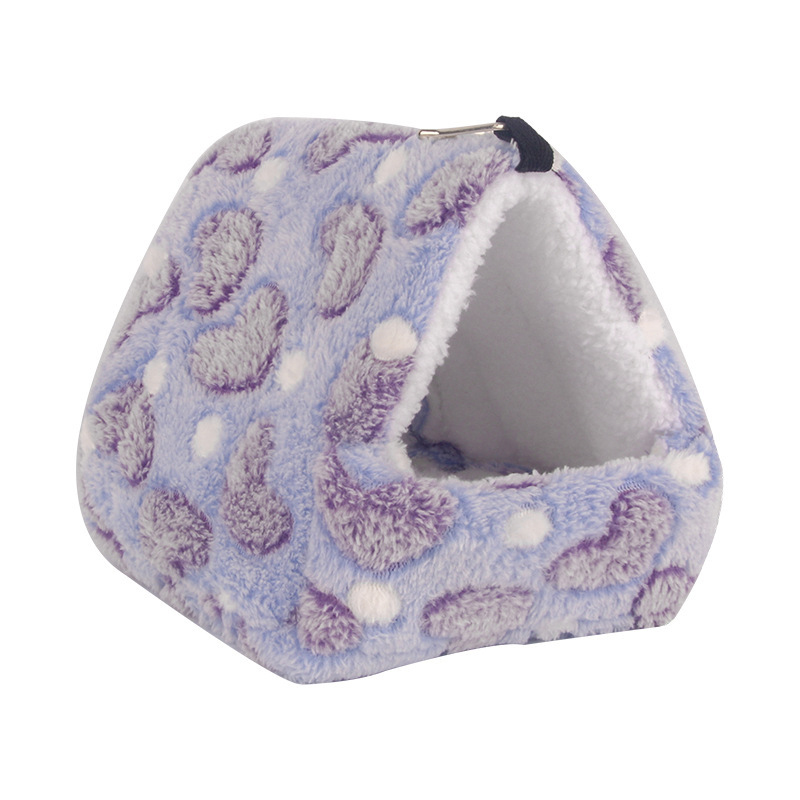 Sac de couchage pour Animal domestique, maison cochon d'inde, nid de Hamster d'hiver, petit Animal, nid de Rat, joli coussin de lit, accessoires pour animaux de compagnie,: Violet / 14x12cm