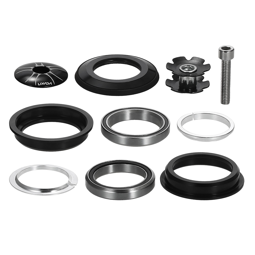 Lixada, pieza de cabeza CNC, sin rosca, separador de bicicleta cónico, cubierta de anillo, Dirección de bicicleta, auriculares, cartucho sellado, rodamiento de columna de dirección