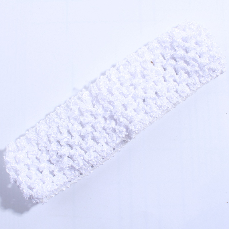 50 stk. 4cm- heklet strikk til hårtilbehør, uthult strikket pannebånd til hårbånd, hodeplagg: Brun