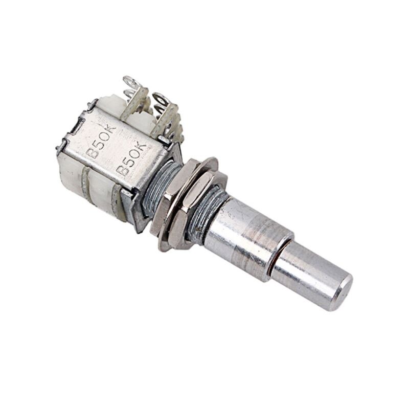 Guitar Bass Mini Dual Pots Stacked Concentric Potentiometer Center Detent B50K