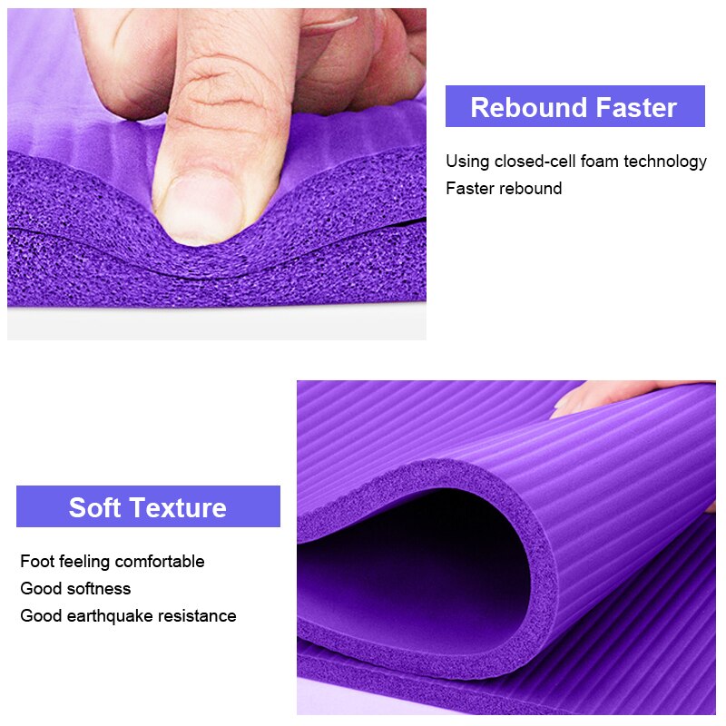 Yoga Mat 175x60cm - Non-slip Padded Fitness & Dance Pad - Home Gym Pilates