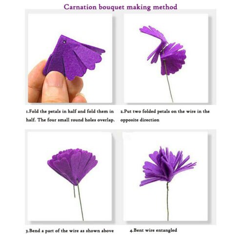 5PCS Colorful Flowers Mixed Buttons Felt Bouquets Set Children DIY Handmade Craft Children's