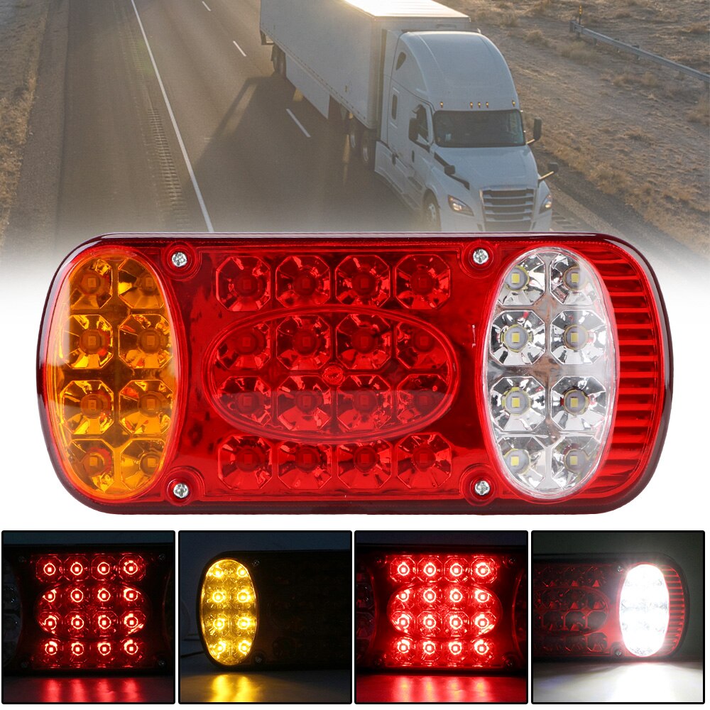1Pc Rear Stop Brake Lights Taillight Waterproof Rear Lamps 12V 32LED Car Truck Tail Light Signal Indicator For Trailer Lorry