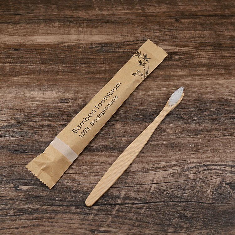 10 stück weichen borsten bambus zahnbürste eco freundliche vegan zahn pinsel escova de dente cepillo de dientes bambu brosse ein Delle: 10 Stück  Weiß