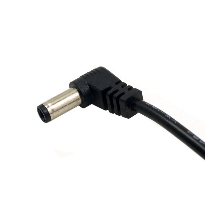 Jimier CY-Cable de alimentación de CC, conector macho de 5,5x2,1mm/2,5mm a 5,5, 2,1/2,5mm, 90 grados, ángulo recto de 60cm