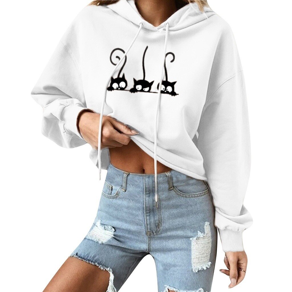 Vertvie Female Hoodies Pullover Sweatshirt Autumn Winter Long Sleeve Women's Sweatshirts Training Exercise Tracksuit Tops: M / Style 1-01